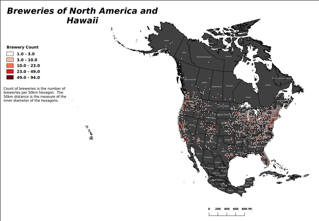 Map of North American Brewers