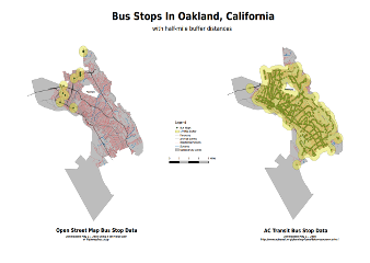 Map of Oakland Bus Stops
