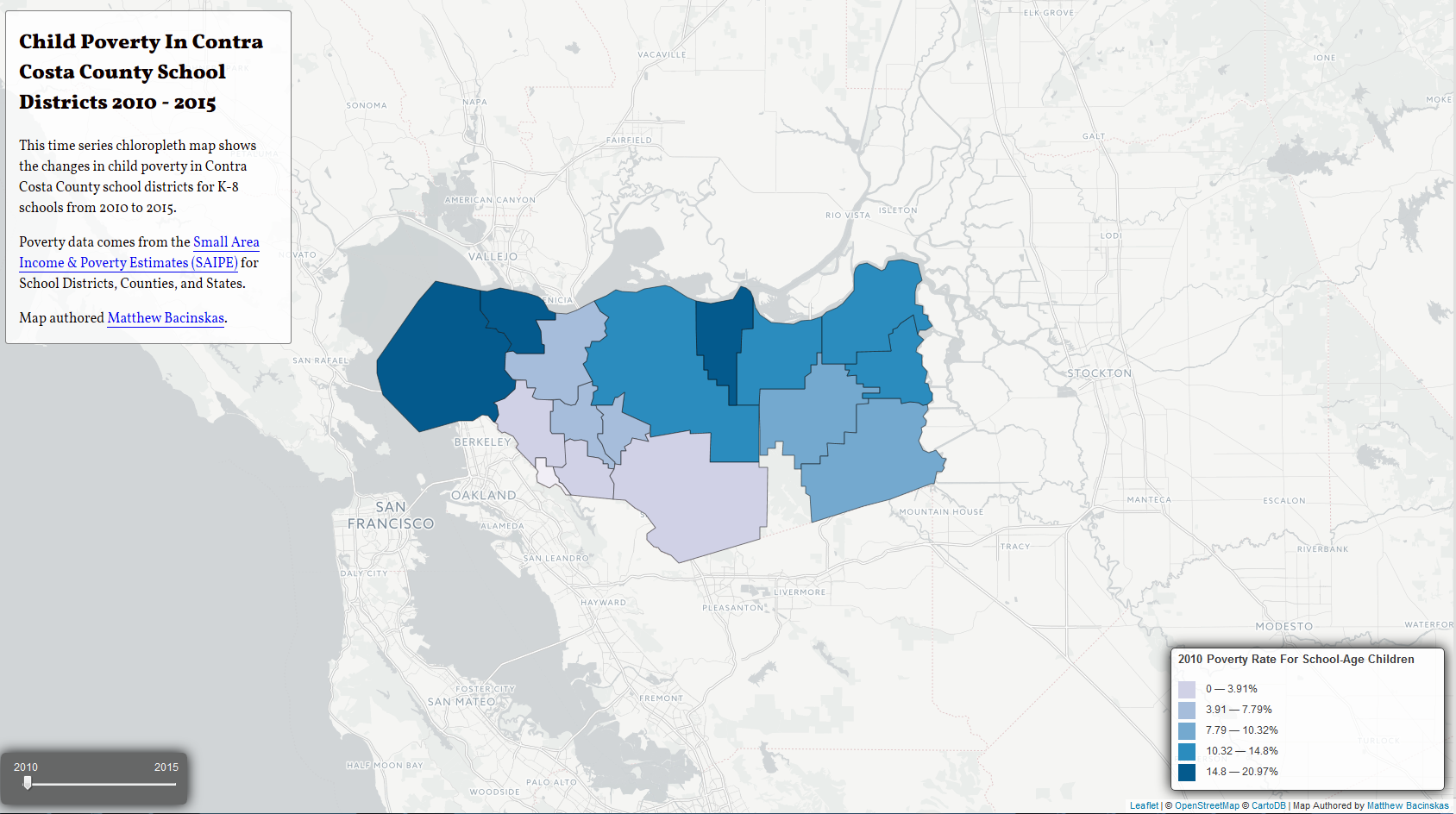 Map of Poverty In Contra Costa School Districts